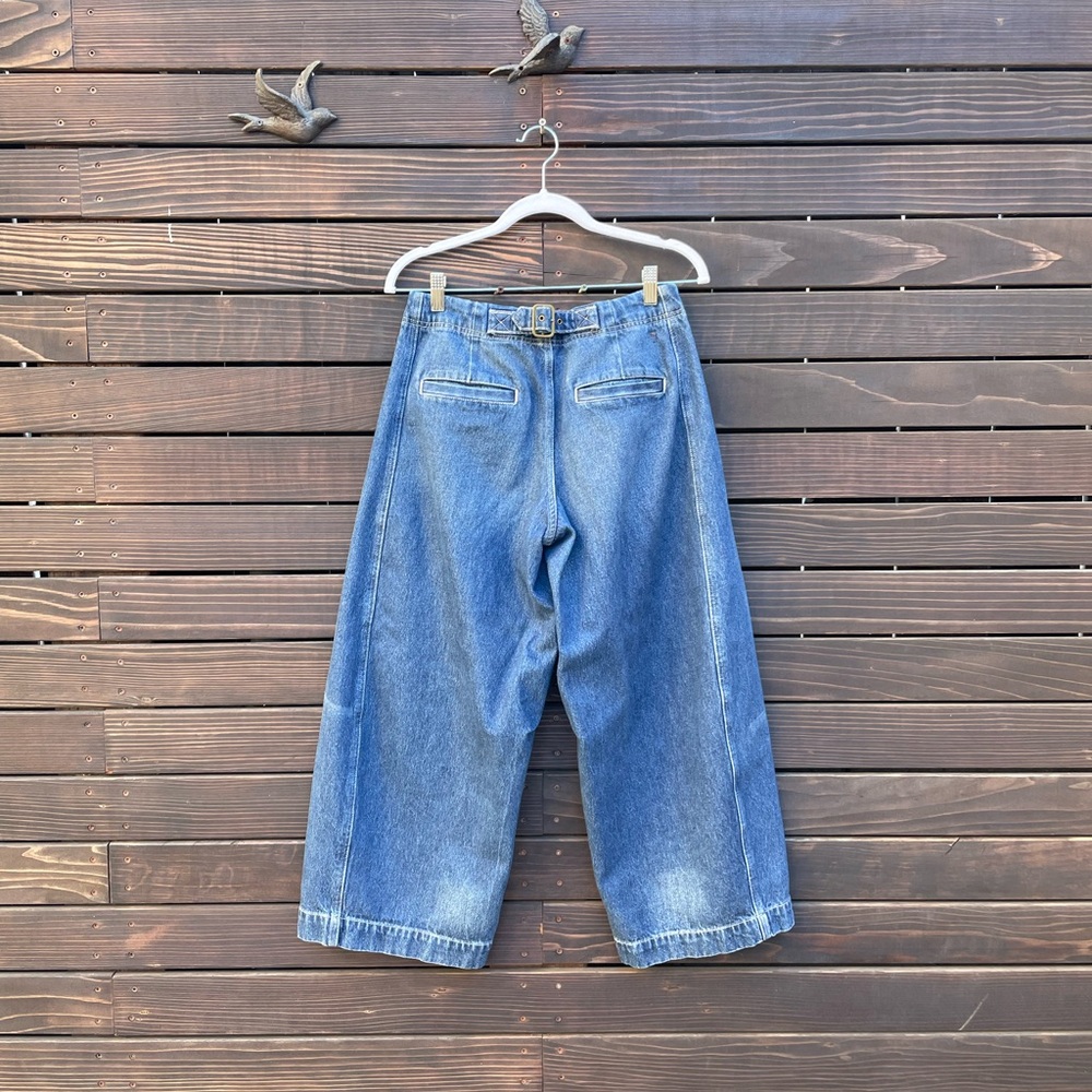 Pilcro Barrel Leg Denim Jeans - Dark Blue - Picture 3 of 7